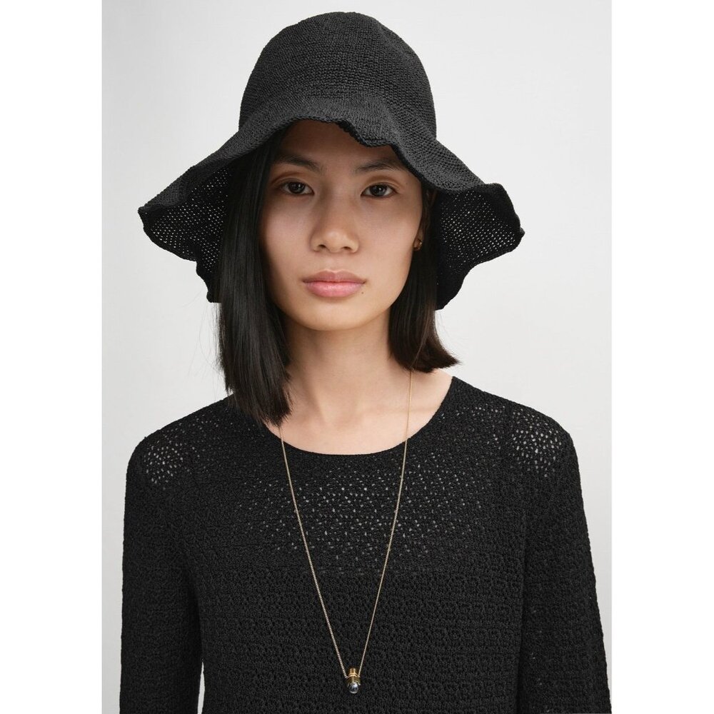 Toteme Paper Straw Hat in Black